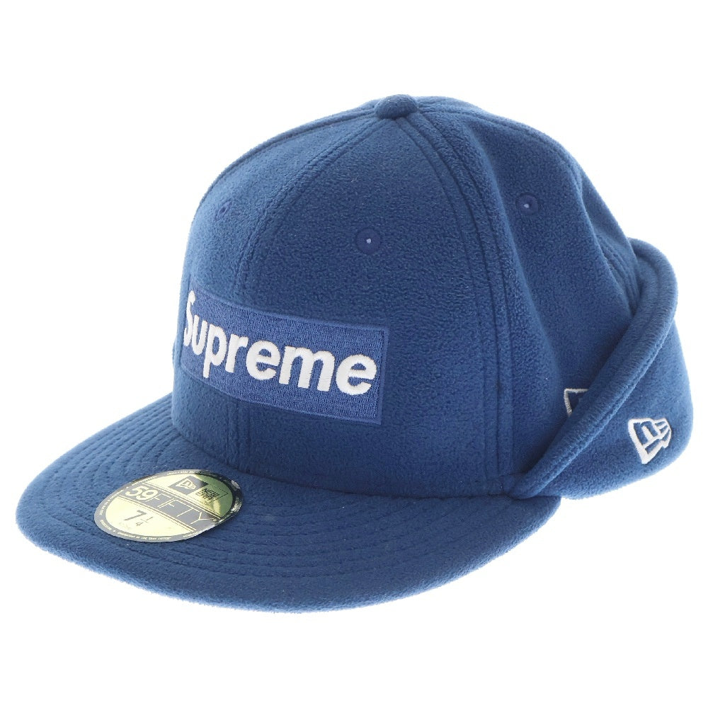 SUPREME(シュプリーム) 17AW ×NEW ERA Ear Flap Polartec イヤーフラップ ボックスロゴ ニューエラキャップ ポーラテック 帽子 ブルー