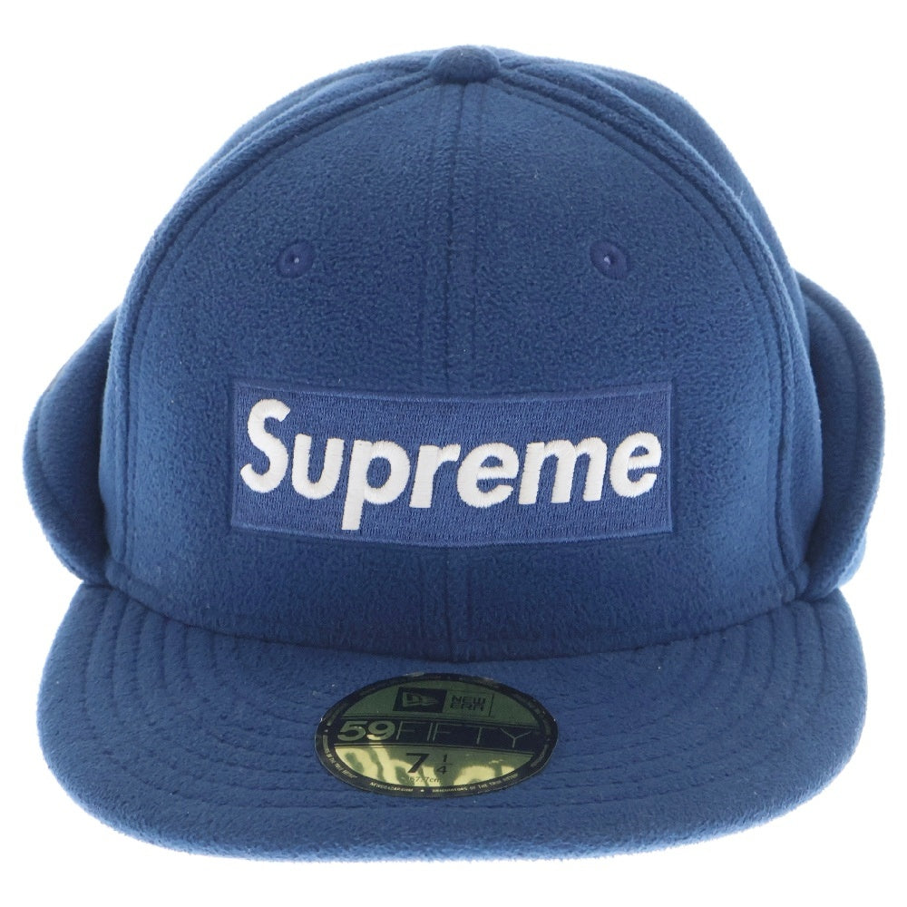 SUPREME(シュプリーム) 17AW ×NEW ERA Ear Flap Polartec イヤーフラップ ボックスロゴ ニューエラキャップ ポーラテック 帽子 ブルー
