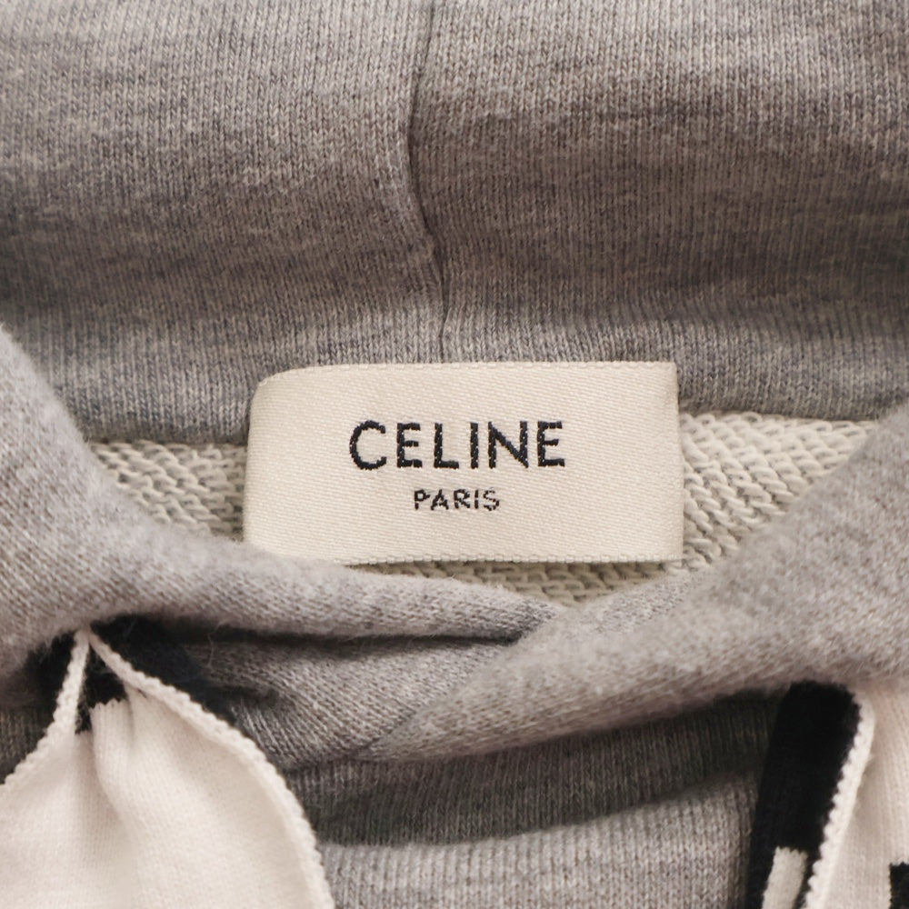 CELINE(セリーヌ) 21SS ロゴドローコード プルオーバーフーディー スウェット グレー 2Y468052H
