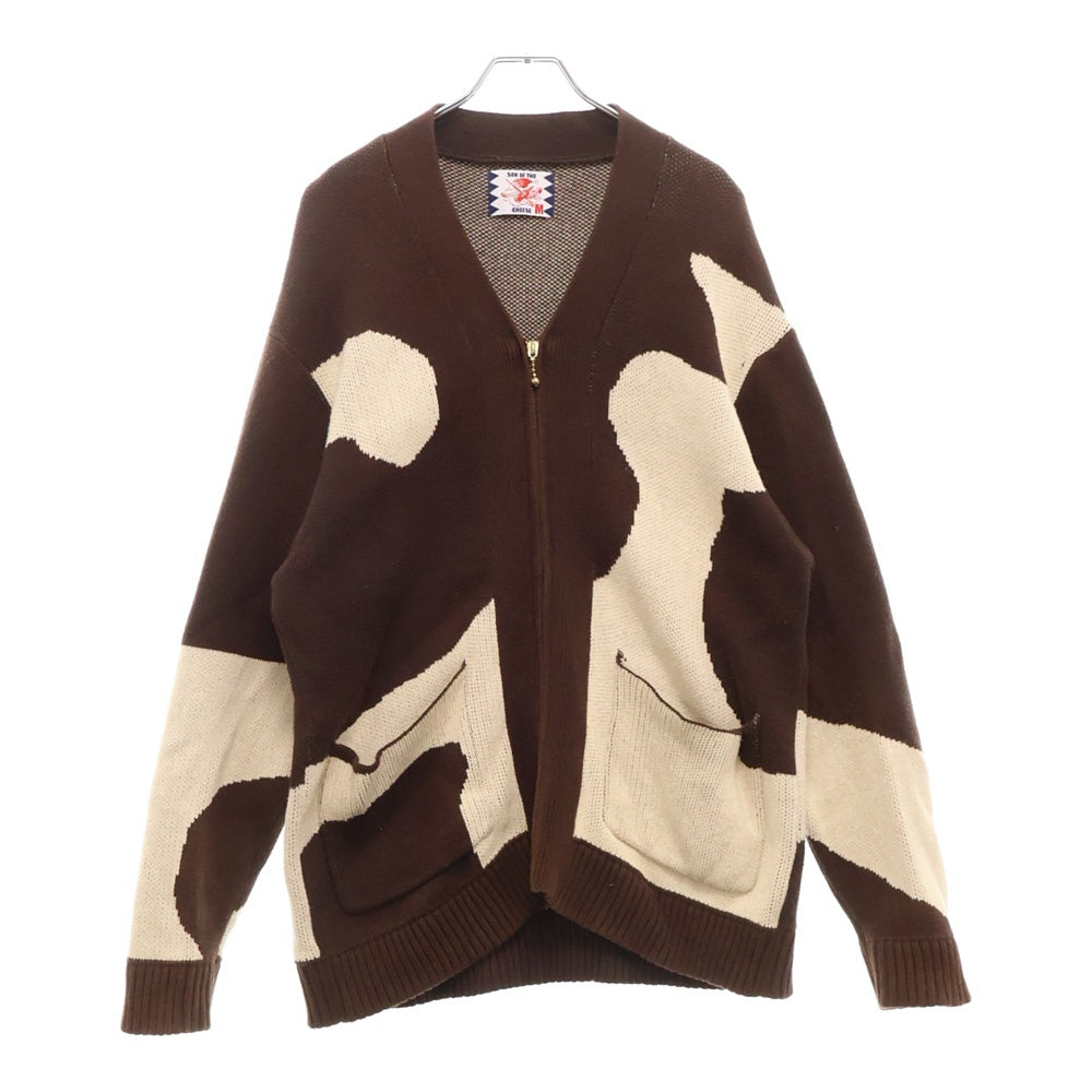 SON OF THE CHEESE(サノバチーズ) 22SS Horse Cardigan SC2210-KN04 ジップアップ ホースカーディガン ブラウン ニット