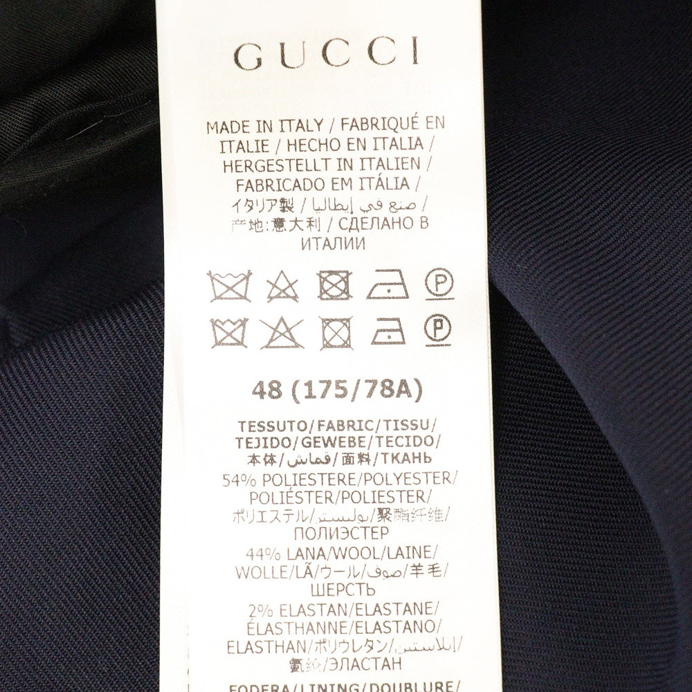 GUCCI(グッチ) サイドライン スラックス センタープレスパンツ ネイビー 664605