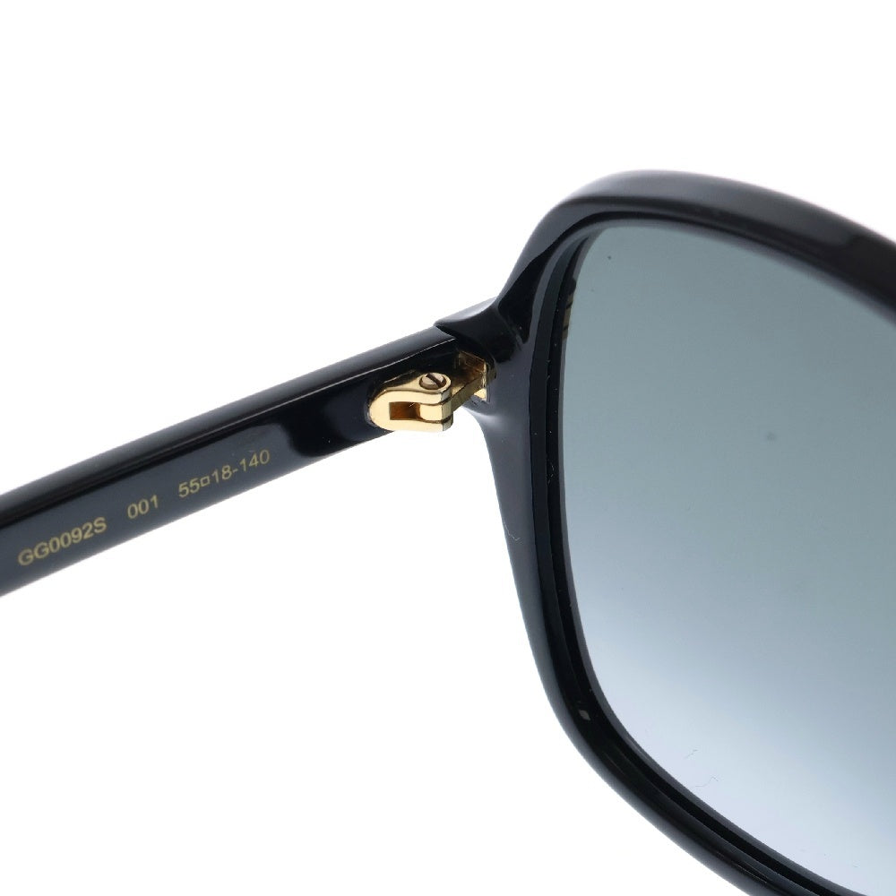 GUCCI(グッチ) ブラックフレーム ウェリントン サングラス アイウェア メガネ ブラック 55口18-140 GG0092S