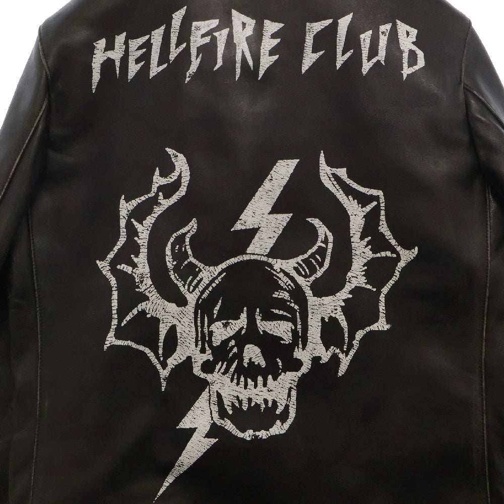 UNDERCOVER(アンダーカバー) 22AW×Netflix Stranger Things Hellfire Club ネットフリックス ストレンジャーシングス ヘルファイアクラブ ダブルライダースジャケット UC2B9213-2