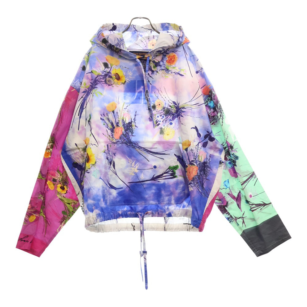 LOUIS VUITTON(ルイヴィトン) 20SS フラワーコットンポプリンアノラックフーディ フラワー総柄スモックプルオーバーパーカー マルチ RM201 TXB HIS79W