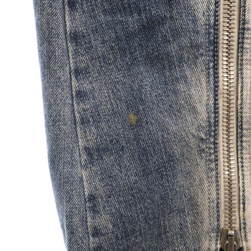 Rick Owens DRKSHDW(リックオウエンス ダークシャドウ) BOLAN BANANA MINERAL PEARL DEGRADE DU01C6363-DMPDE ボランバナナ グラデーションデニム ジップパンツ ブルー