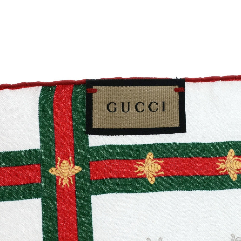 GUCCI(グッチ) BEE ポケットシルク スカーフ ホワイト 407465