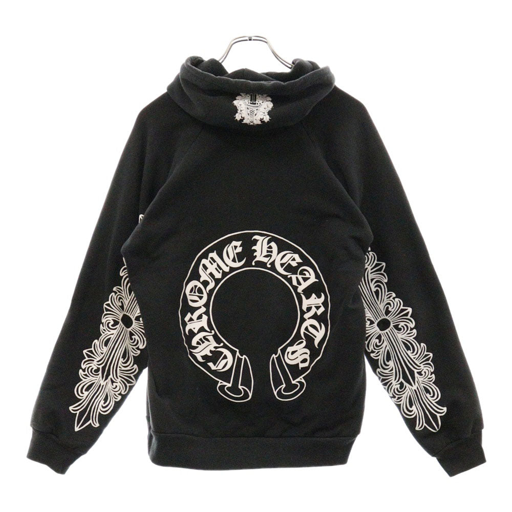 CHROME HEARTS(クロムハーツ) OLD FLORAL Hoodie オールドモデル 裏地サマール フローラルロゴプリントフーディ パーカー ブラック