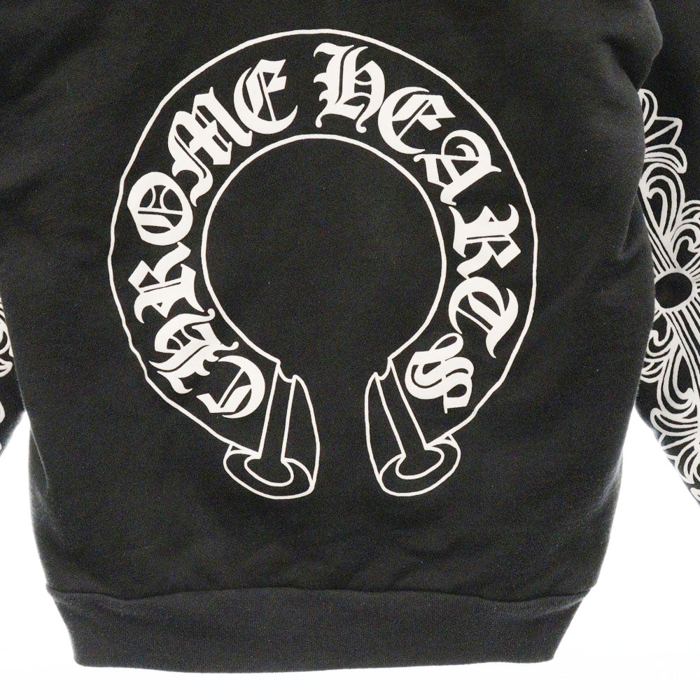 CHROME HEARTS(クロムハーツ) OLD FLORAL Hoodie オールドモデル 裏地サマール フローラルロゴプリントフーディ パーカー ブラック