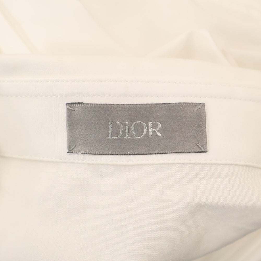 DIOR(ディオール) ロゴ刺繍 コットン長袖ボタンシャツ ホワイト 493C521A1581