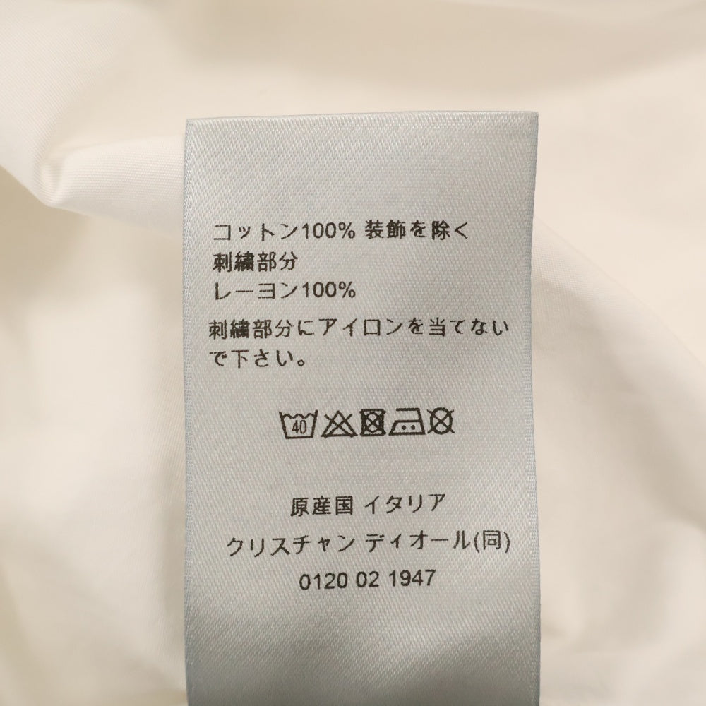 DIOR(ディオール) ロゴ刺繍 コットン長袖ボタンシャツ ホワイト 493C521A1581
