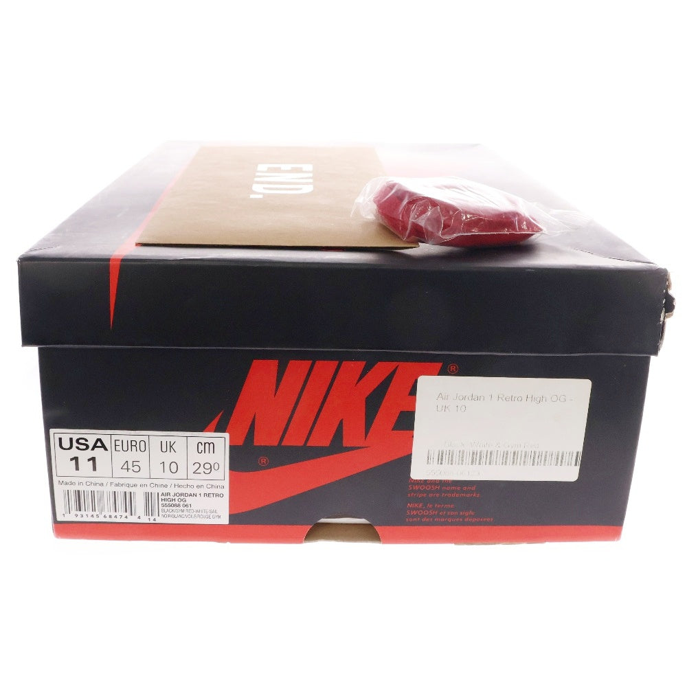 NIKE(ナイキ) AIR JORDAN 1 RETRO HIGH OG GYM RED エアジョーダン1 ジムレッド ハイカットスニーカー ブラック/レッド/ホワイト US11/29.0cm 555088-061