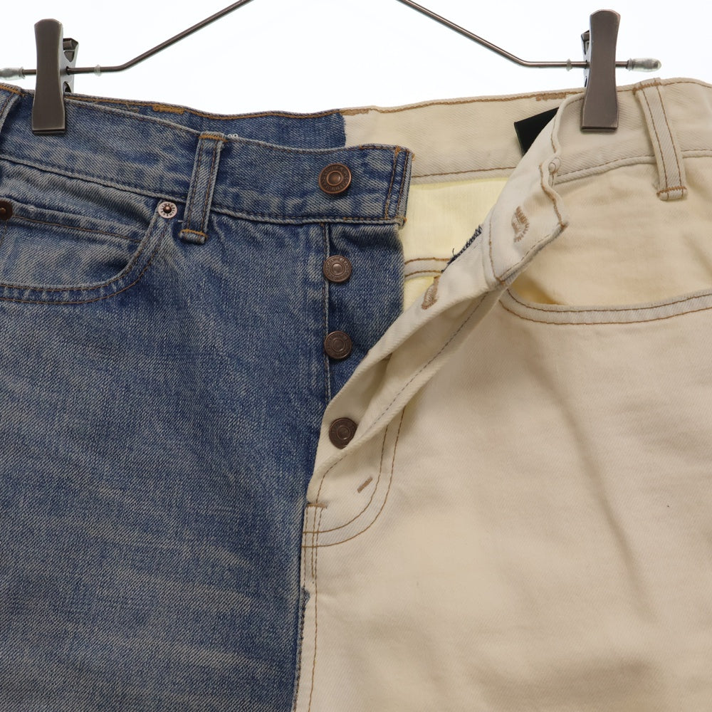 CELINE(セリーヌ) 21SS バイカラーツートーンデニムパンツ 2N316864M インディゴ/ホワイト