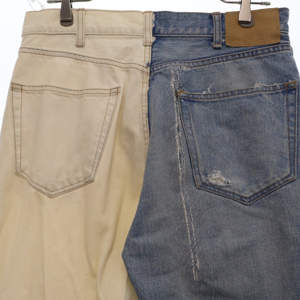 CELINE(セリーヌ) 21SS バイカラーツートーンデニムパンツ 2N316864M インディゴ/ホワイト