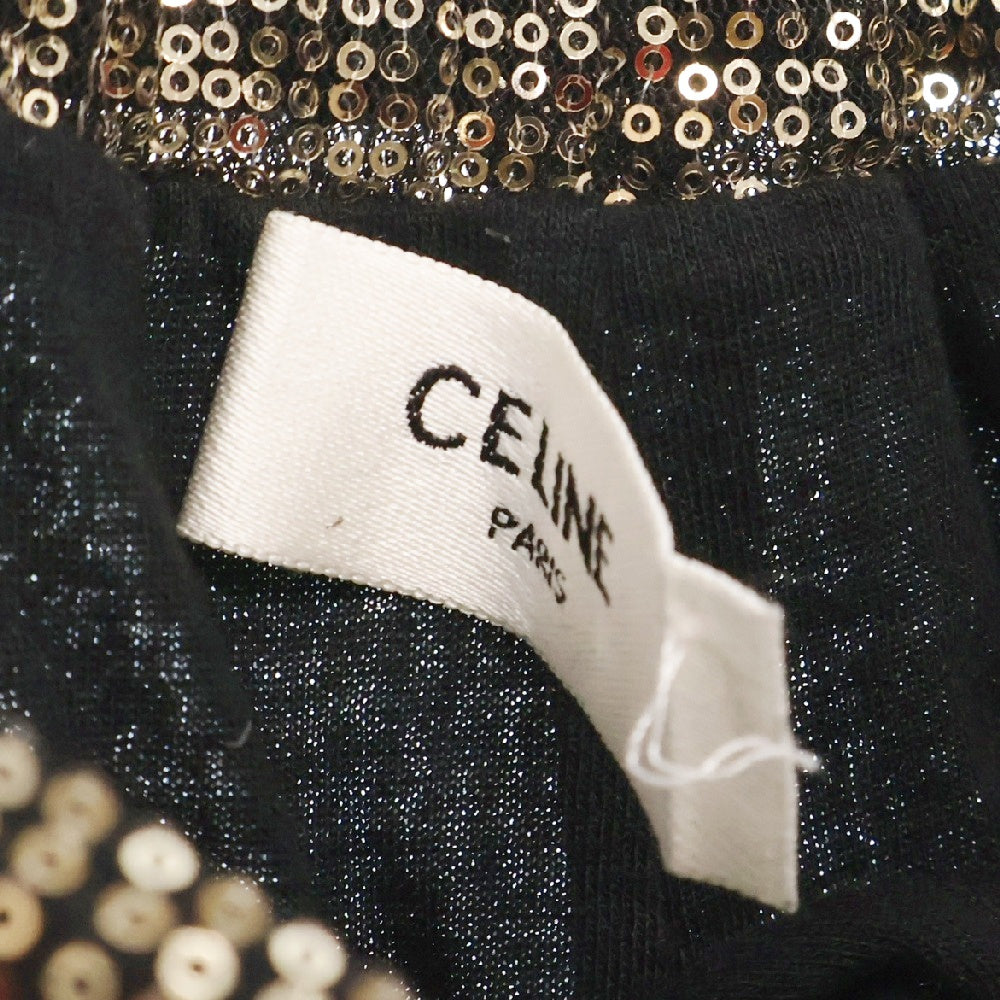 CELINE(セリーヌ) AllOver Sequined Tulle Shorts オールオーバー シークイン ショートパンツ スパンコール装飾 ハーフパンツ ゴールド 2Z151100Q