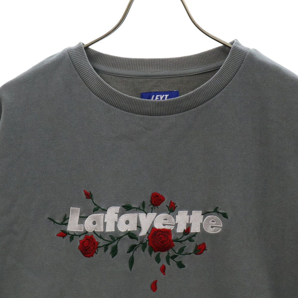 Lafayette(ラファイエット) ROSE LOGO US COTTON PIGMENT DYED CREWNECK LE230701 ローズロゴ ピグメントダイ クルーネック長袖スウェット グレー