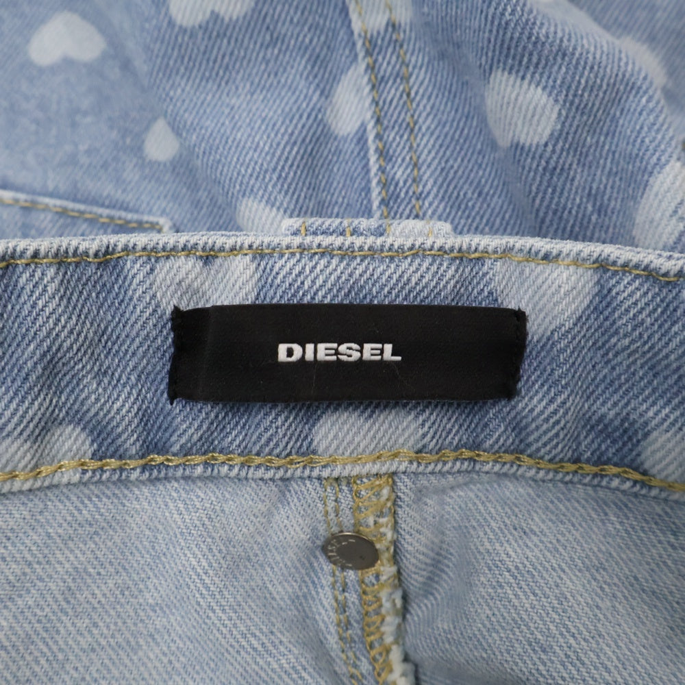 DIESEL(ディーゼル) レディース ハート総柄 デニムスカート 00SX12 インディゴ