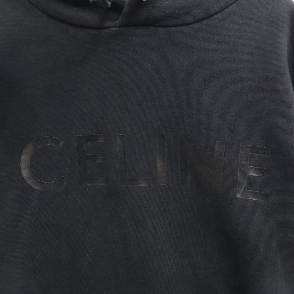 CELINE(セリーヌ) 22AW LOGO PRINT LOOSE HOODIE ロゴプリント プルオーバーウェットパーカー フーディー2Y969670Q ブラック