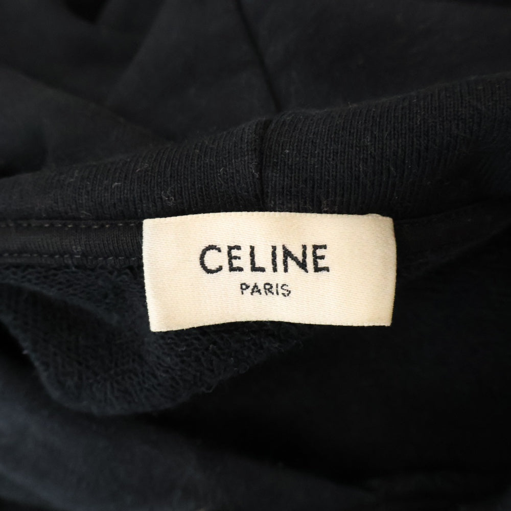 CELINE(セリーヌ) 22AW LOGO PRINT LOOSE HOODIE ロゴプリント プルオーバーウェットパーカー フーディー2Y969670Q ブラック
