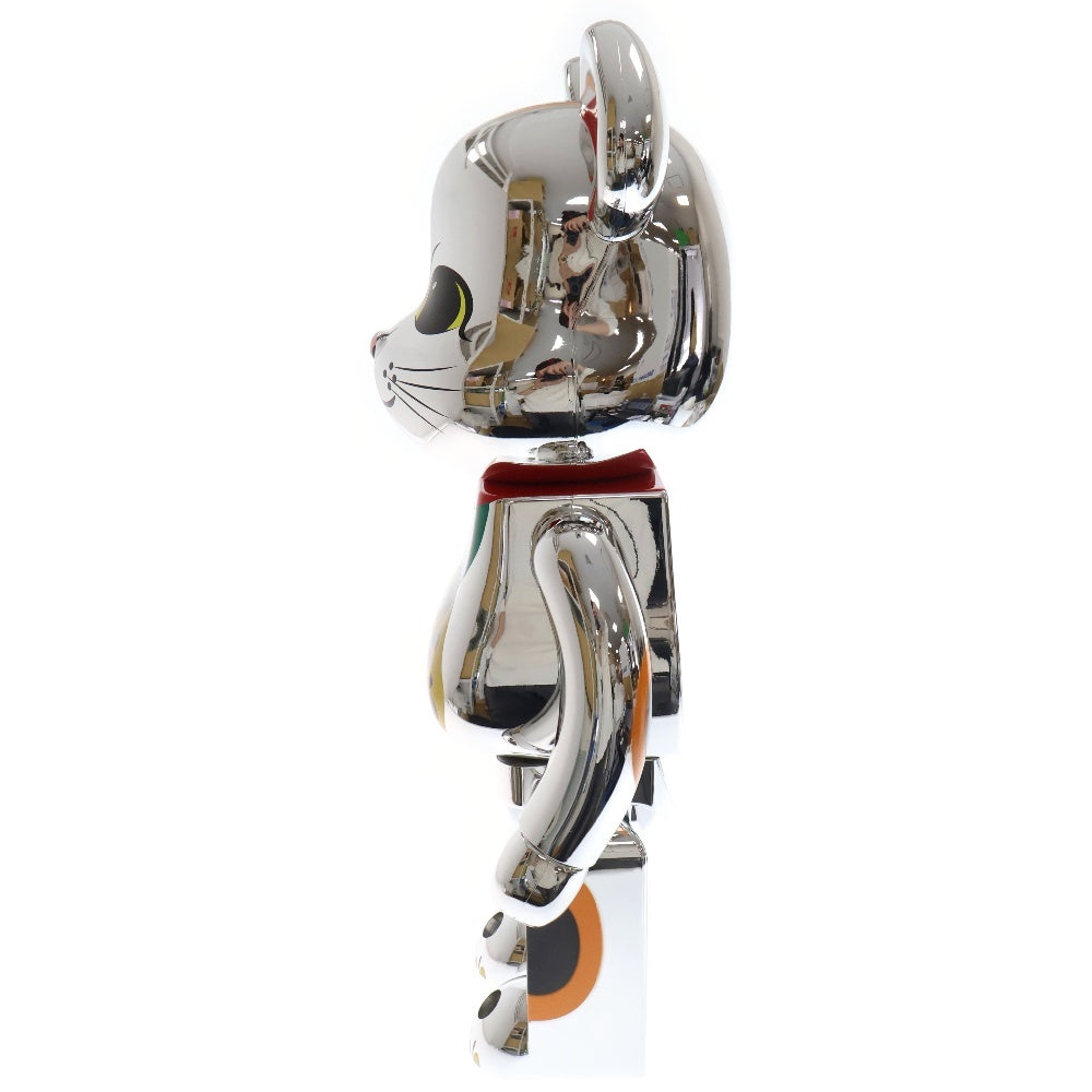 MEDICOM TOY(メディコムトイ) BE@RBRICK 超合金 招き猫 銀メッキ 千万両開運 ベアブリック フィギュア 人形 シルバー