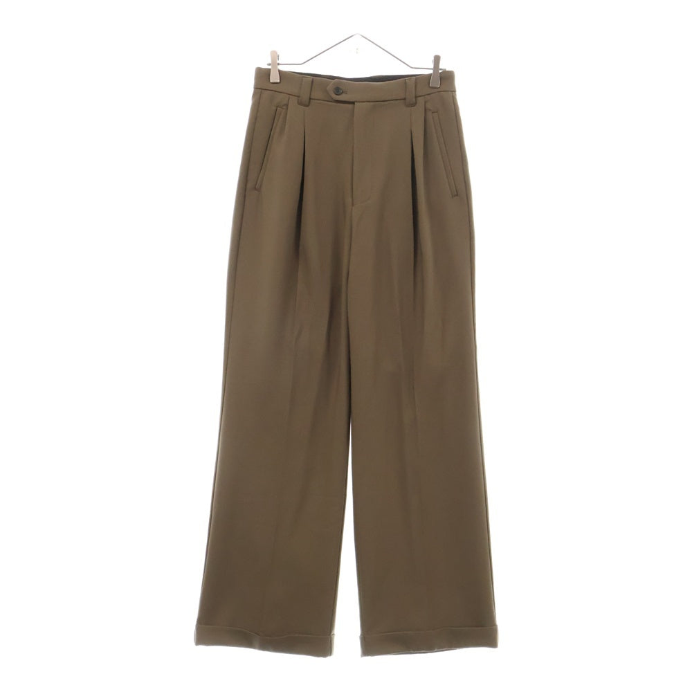 soerte(ソエルテ) 2タック ワイドストレートトラウザー スラックスロングパンツ SOGRG0122001 ブラウン