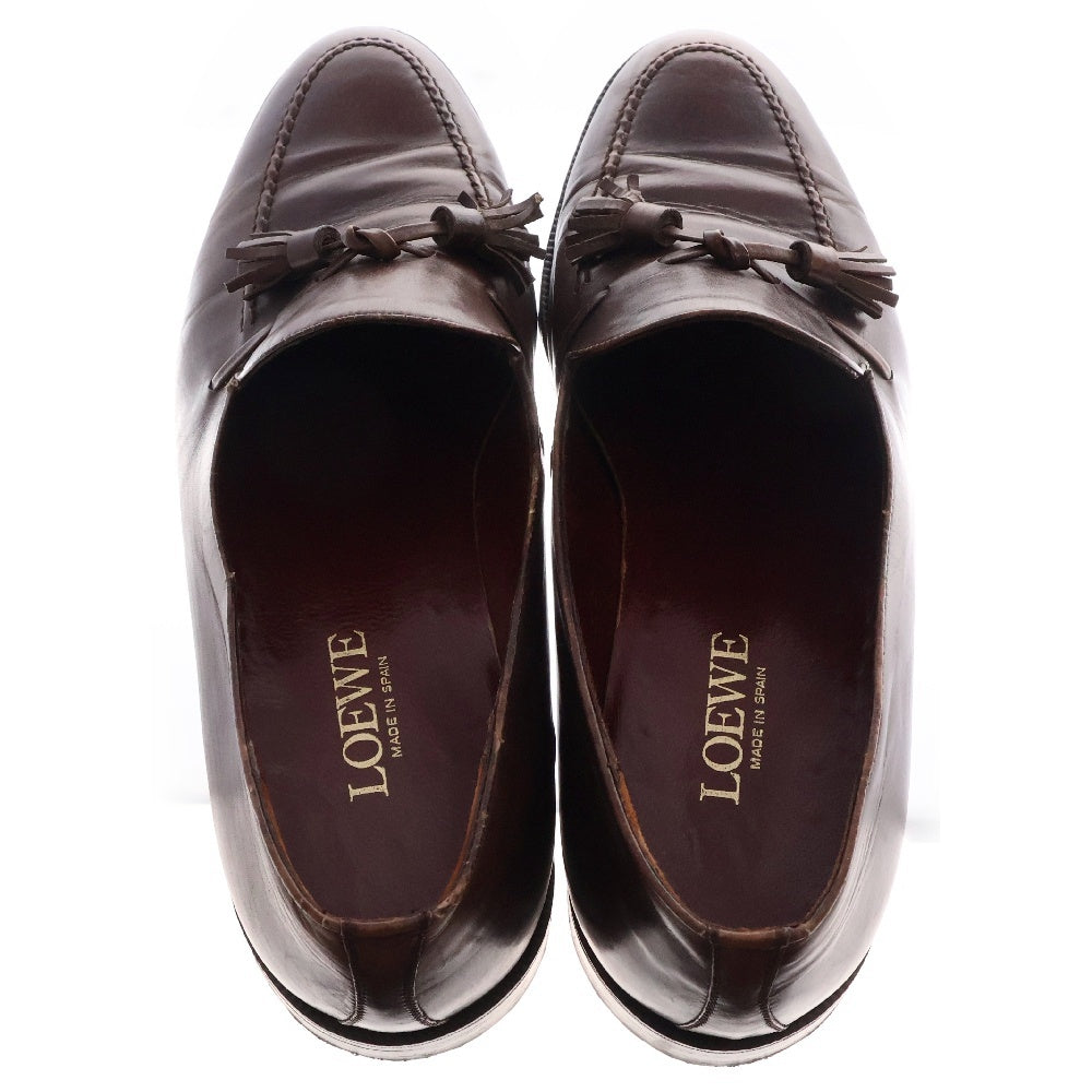 LOEWE(ロエベ) レザー タッセル コインローファー ローカットシューズ ブラウン 32687