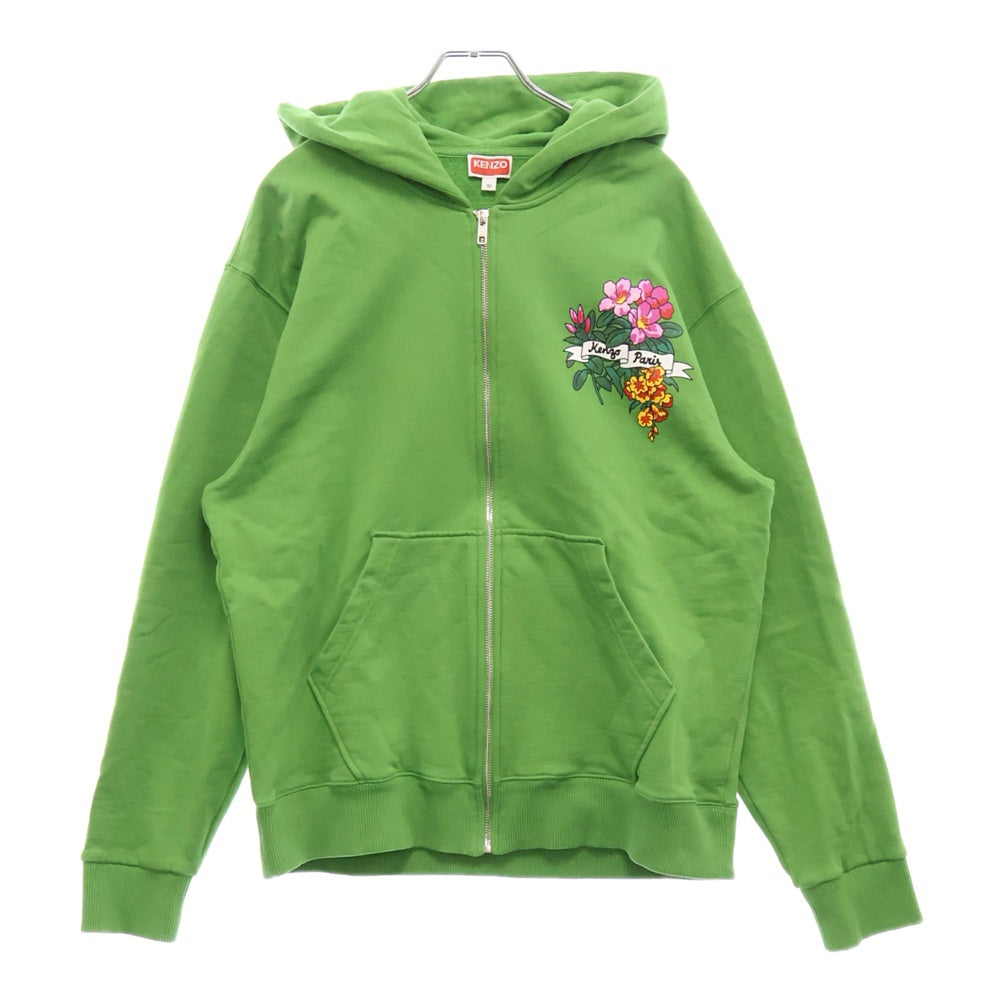 KENZO(ケンゾー) フラワープリント ジップアップスウェット パーカー FD55SW5034MF グリーン