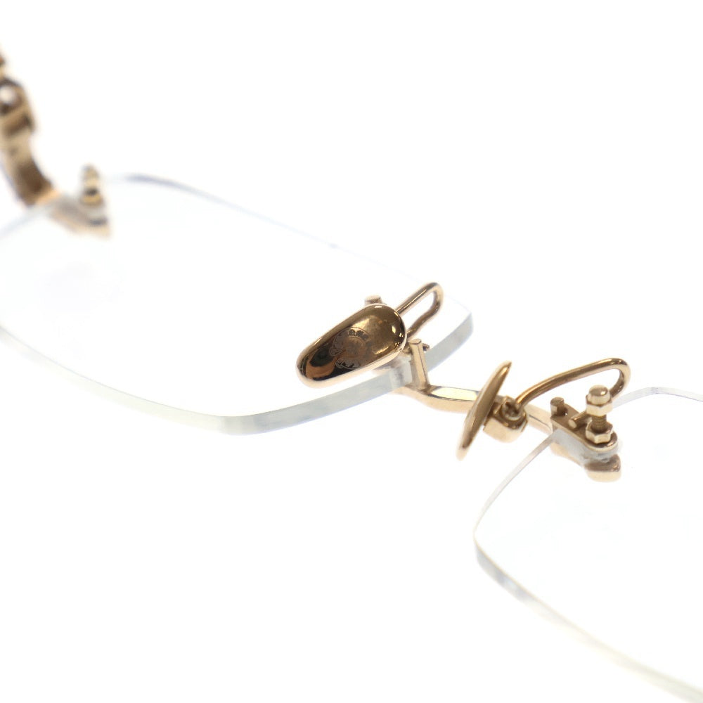 CHROME HEARTS(クロムハーツ) PILLS 3 フローラルテンプルリムレスサングラス 眼鏡 ゴールド 度入り