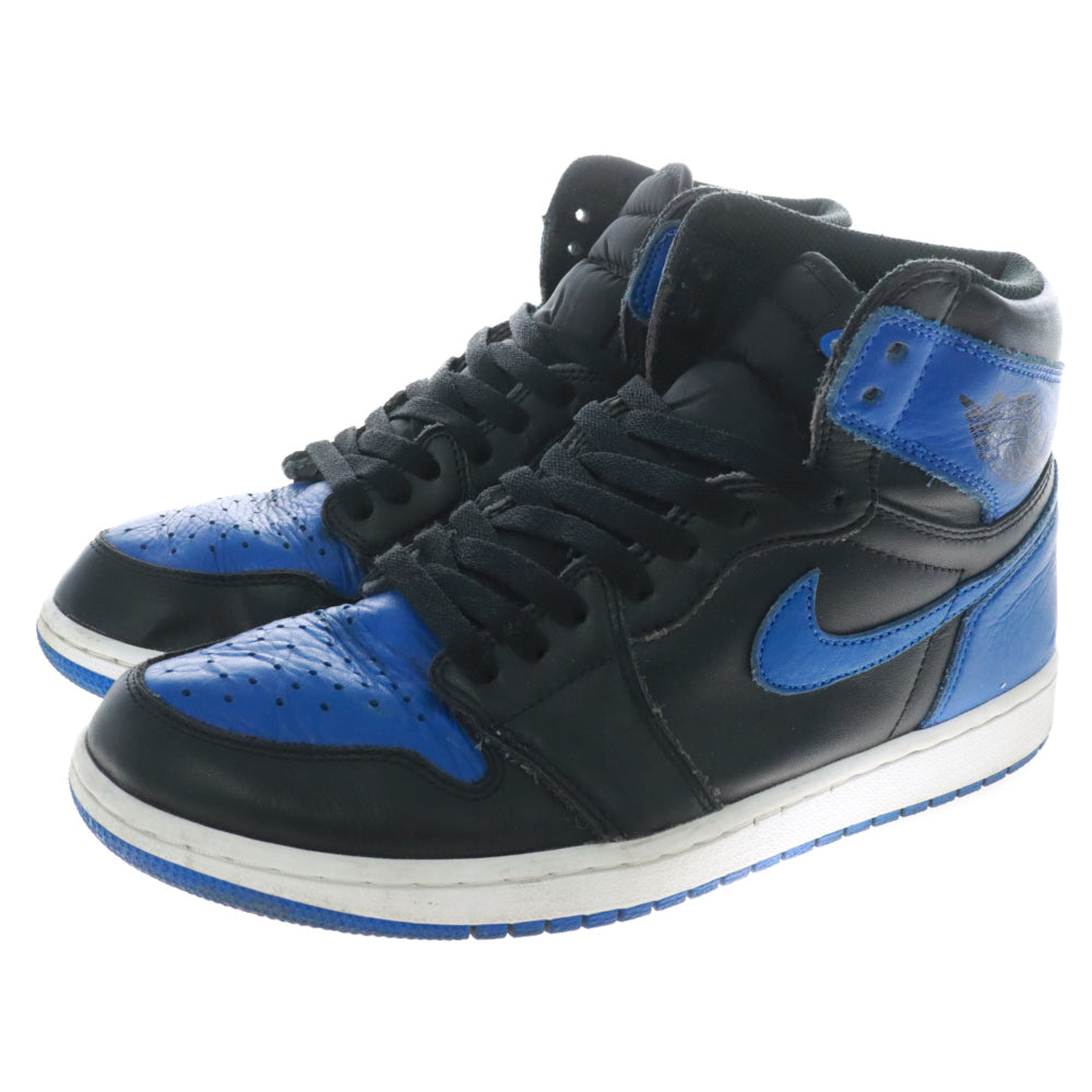 NIKE(ナイキ) AIR JORDAN 1 RETRO HIGH OG ROYAL 555088‐007 エアジョーダン1レトロ ロイヤル ハイカットスニーカー ブラック/ブルー US9.5/27.5cm