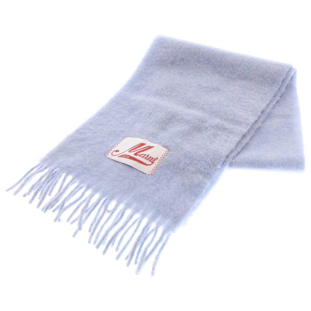 MARNI(マルニ) 23AW ブランドロゴ ワッペン アルパカ フリンジ マフラー ブルー SCMC0059Y0UTW918