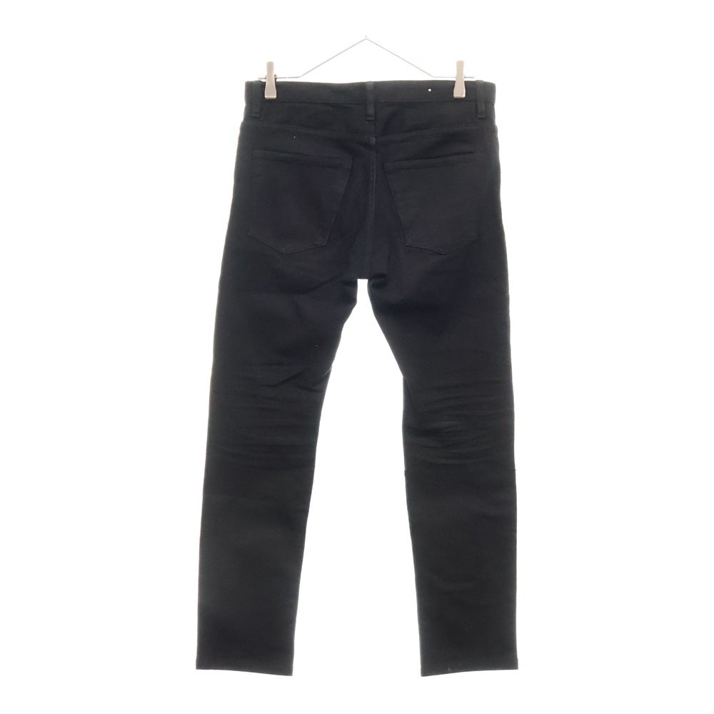 MINEDENIM(マインデニム) Lettered S. Slim STR 5pocket OWS ダメージ加工 ロゴプリントスキニーデニムパンツ ブラック 2103‐1001‐99‐302