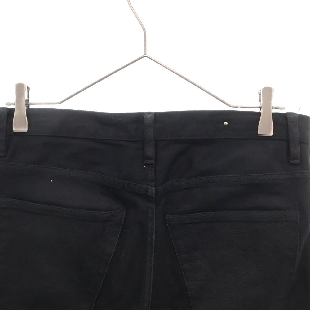 MINEDENIM(マインデニム) Lettered S. Slim STR 5pocket OWS ダメージ加工 ロゴプリントスキニーデニムパンツ ブラック 2103‐1001‐99‐302