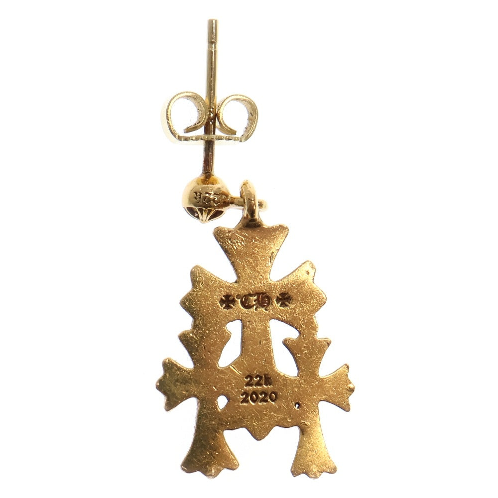 CHROME HEARTS(クロムハーツ) 22K 3 CH CROSS DROP P D トリプルCHクロス ゴールド ダイヤピアス