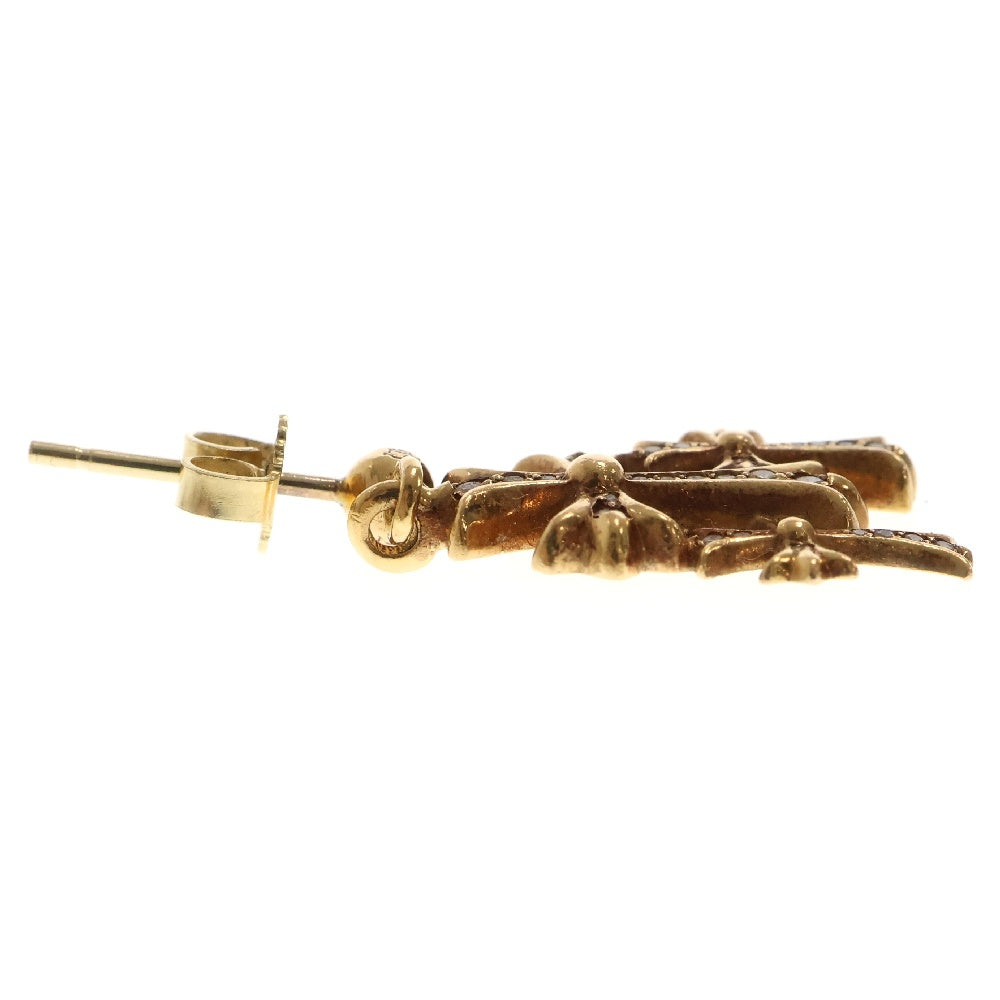 CHROME HEARTS(クロムハーツ) 22K 3 CH CROSS DROP P D トリプルCHクロス ゴールド ダイヤピアス