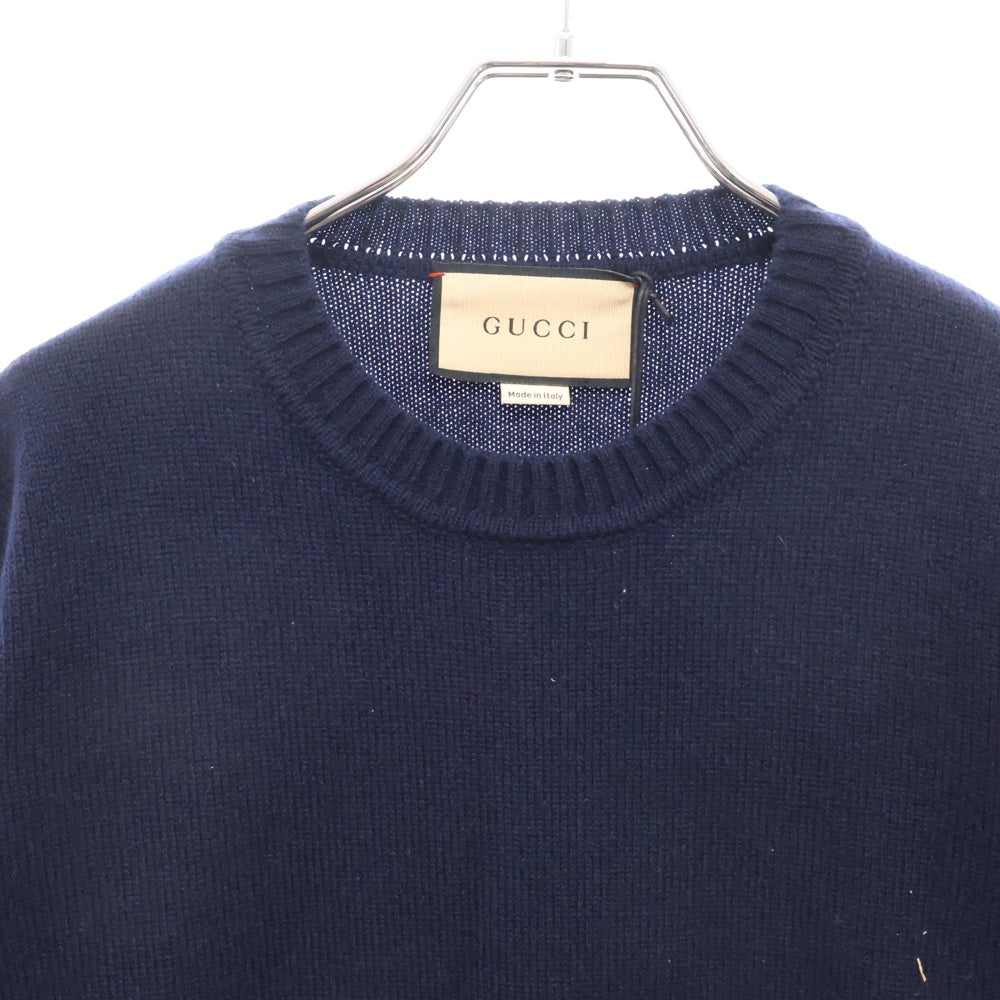 GUCCI(グッチ) GG装飾 クルーネックカシミヤセーター ニット 662179 XKBYJ ネイビー