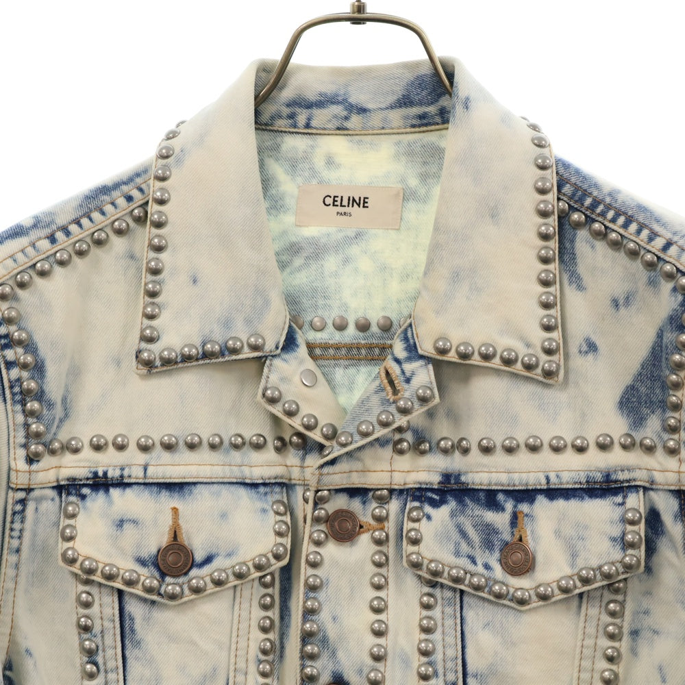 CELINE(セリーヌ) 20SS Loose Studs Denim 2Q009789D スタッズデザイン デニムジャケット インディゴブルー