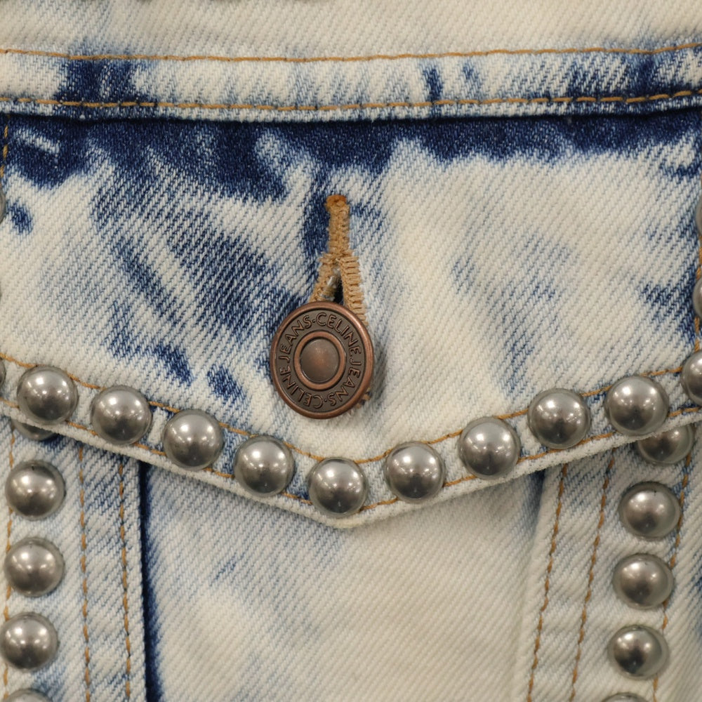 CELINE(セリーヌ) 20SS Loose Studs Denim 2Q009789D スタッズデザイン デニムジャケット インディゴブルー