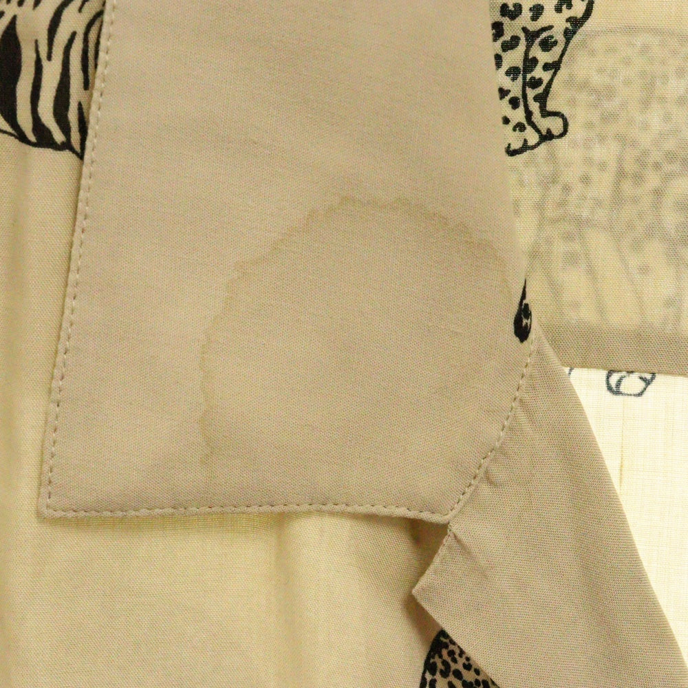 CELINE(セリーヌ) 22SS Hawaiian Rayon Shirt 2C730362Q アニマル柄 ハワイアンレーヨンシャツ 半袖開襟シャツ ベージュ