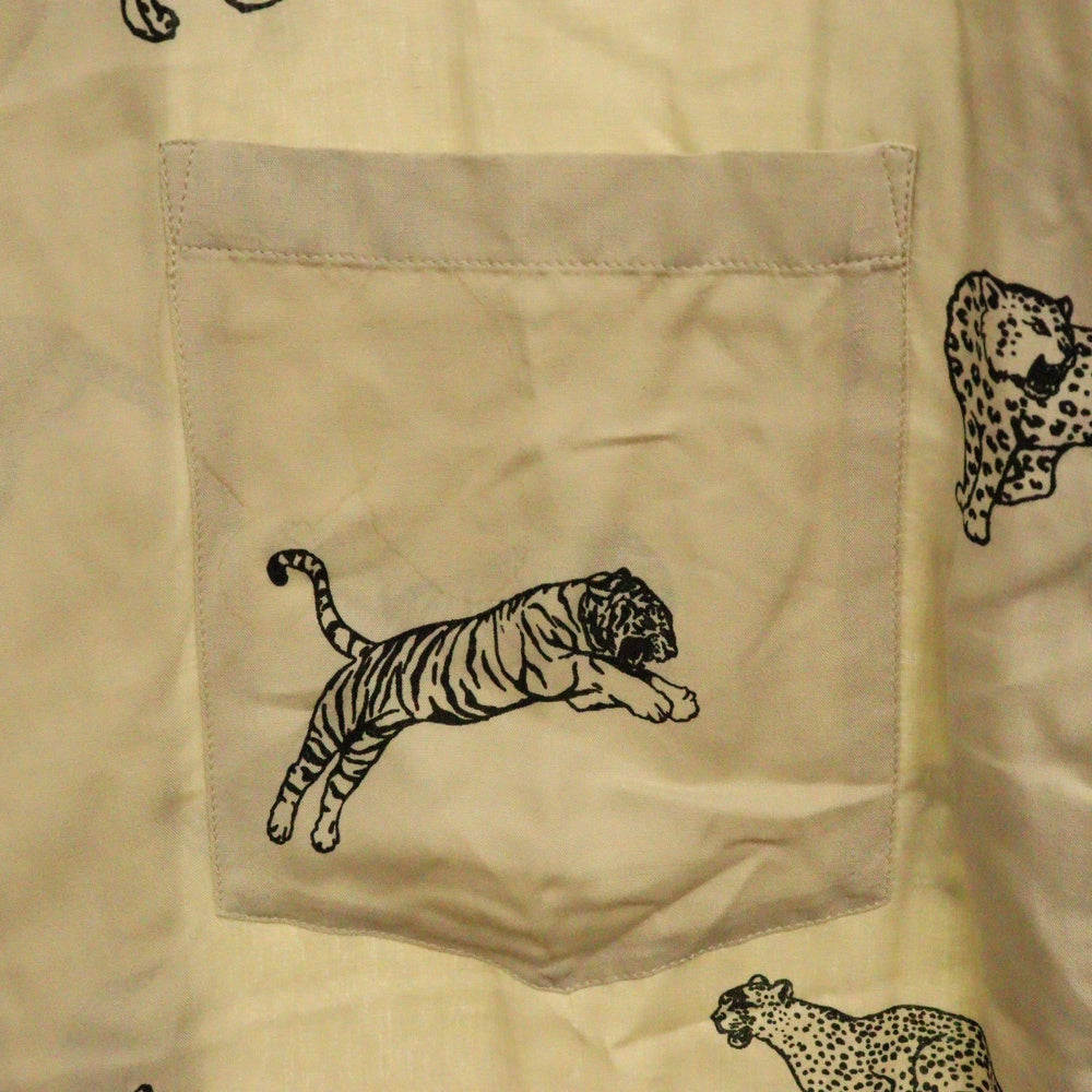 CELINE(セリーヌ) 22SS Hawaiian Rayon Shirt 2C730362Q アニマル柄 ハワイアンレーヨンシャツ 半袖開襟シャツ ベージュ