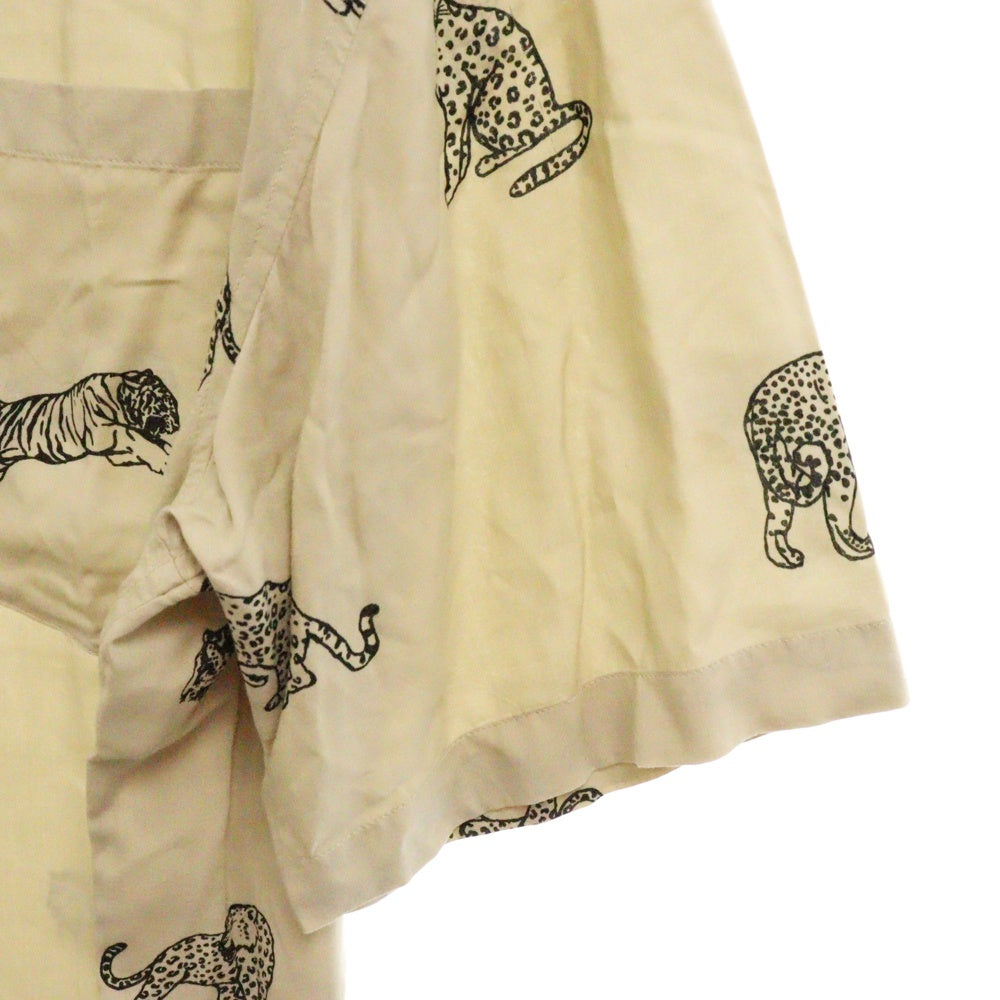 CELINE(セリーヌ) 22SS Hawaiian Rayon Shirt 2C730362Q アニマル柄 ハワイアンレーヨンシャツ 半袖開襟シャツ ベージュ