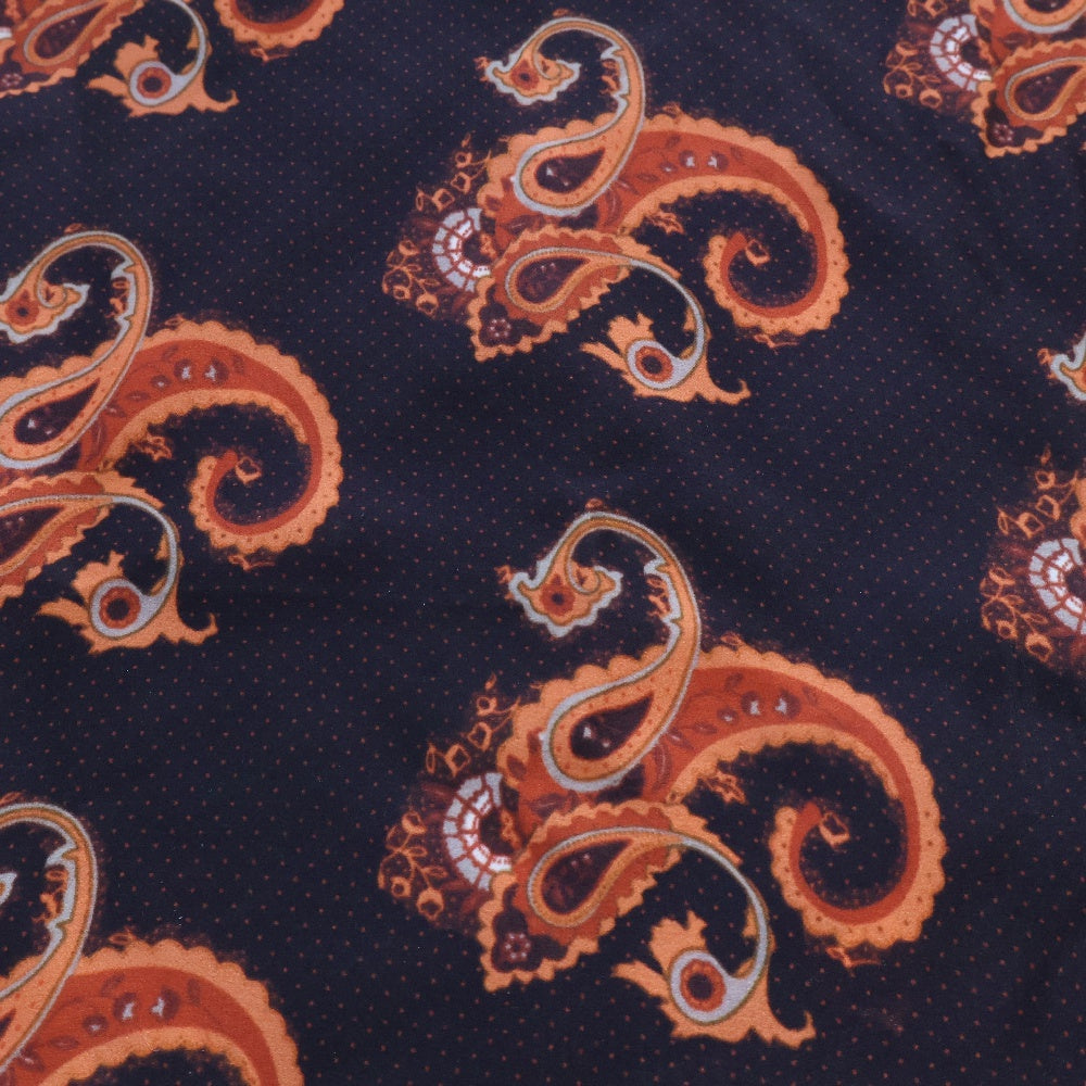 VETEMENTS(ヴェトモン) PAISLEY PATTERNED SILK FOULARD ペイズリー柄 シルクスカーフ ブラック