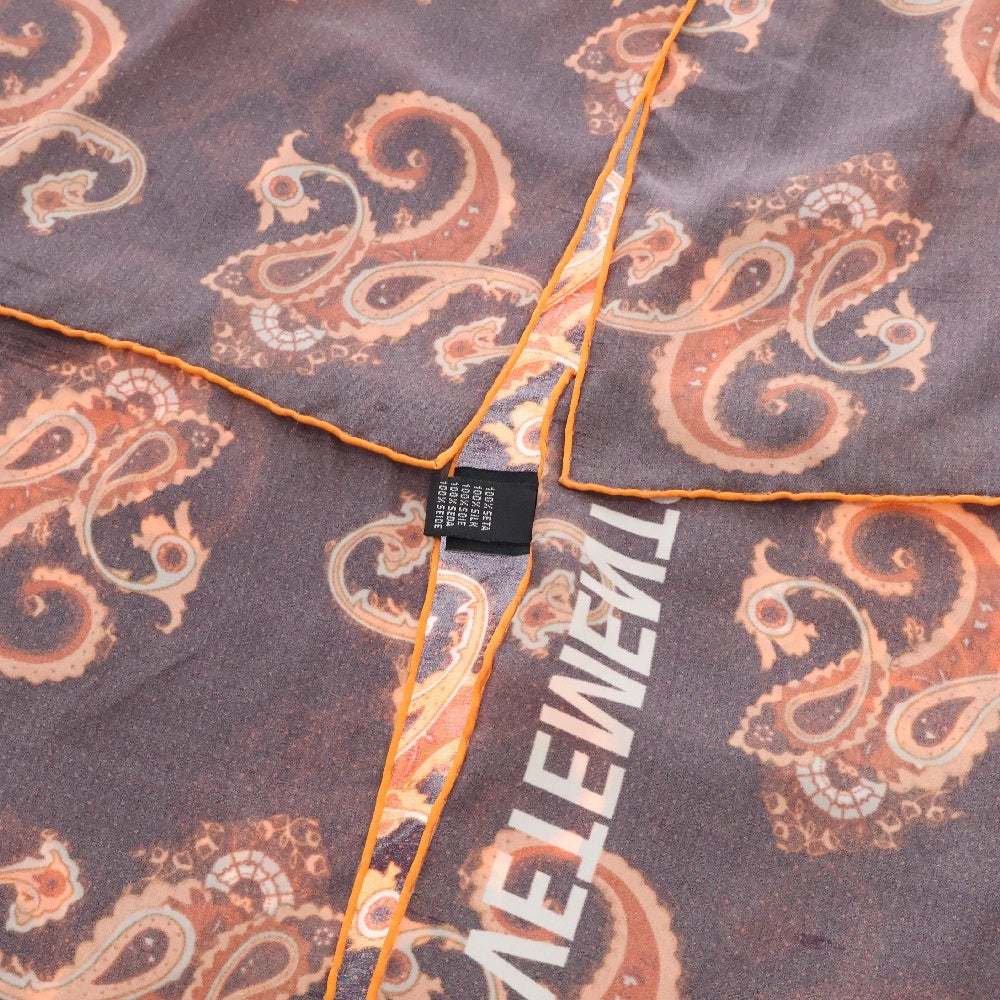 VETEMENTS(ヴェトモン) PAISLEY PATTERNED SILK FOULARD ペイズリー柄 シルクスカーフ ブラック