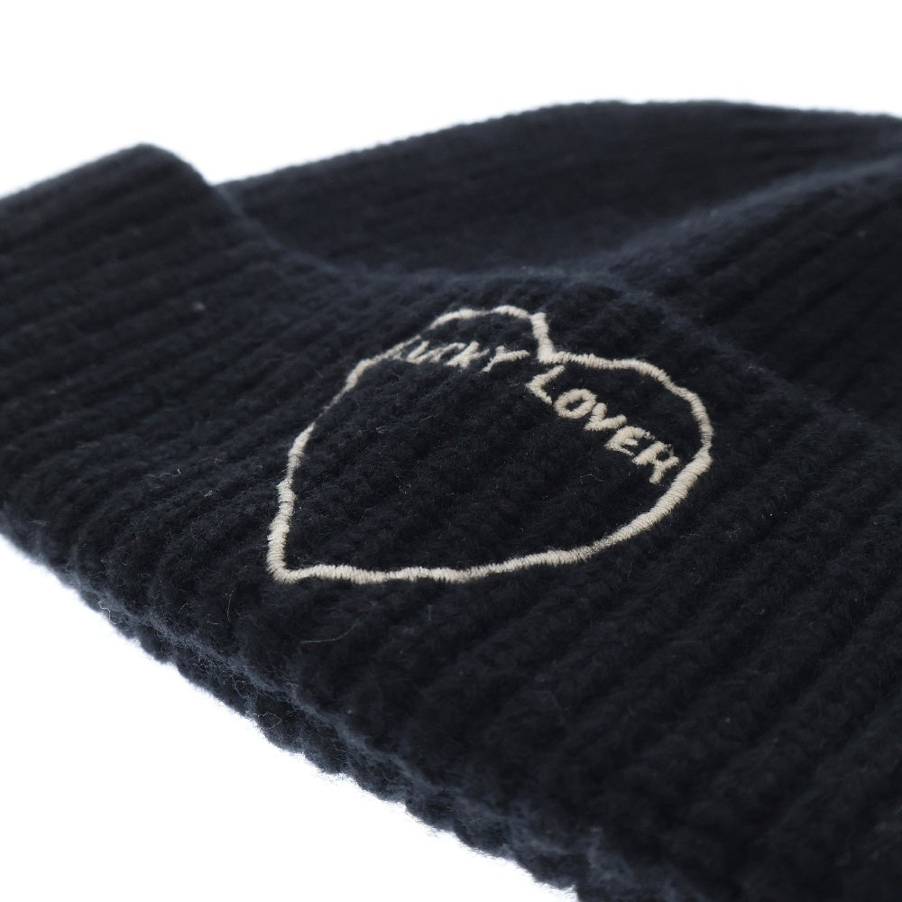 CELINE(セリーヌ) 22SS LUCKY LOVER ロゴ刺繍 ニット帽 ビーニー 2A64W533Q ブラック