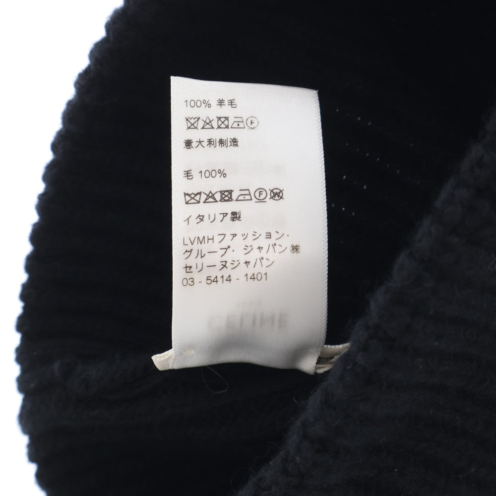 CELINE(セリーヌ) 22SS LUCKY LOVER ロゴ刺繍 ニット帽 ビーニー 2A64W533Q ブラック