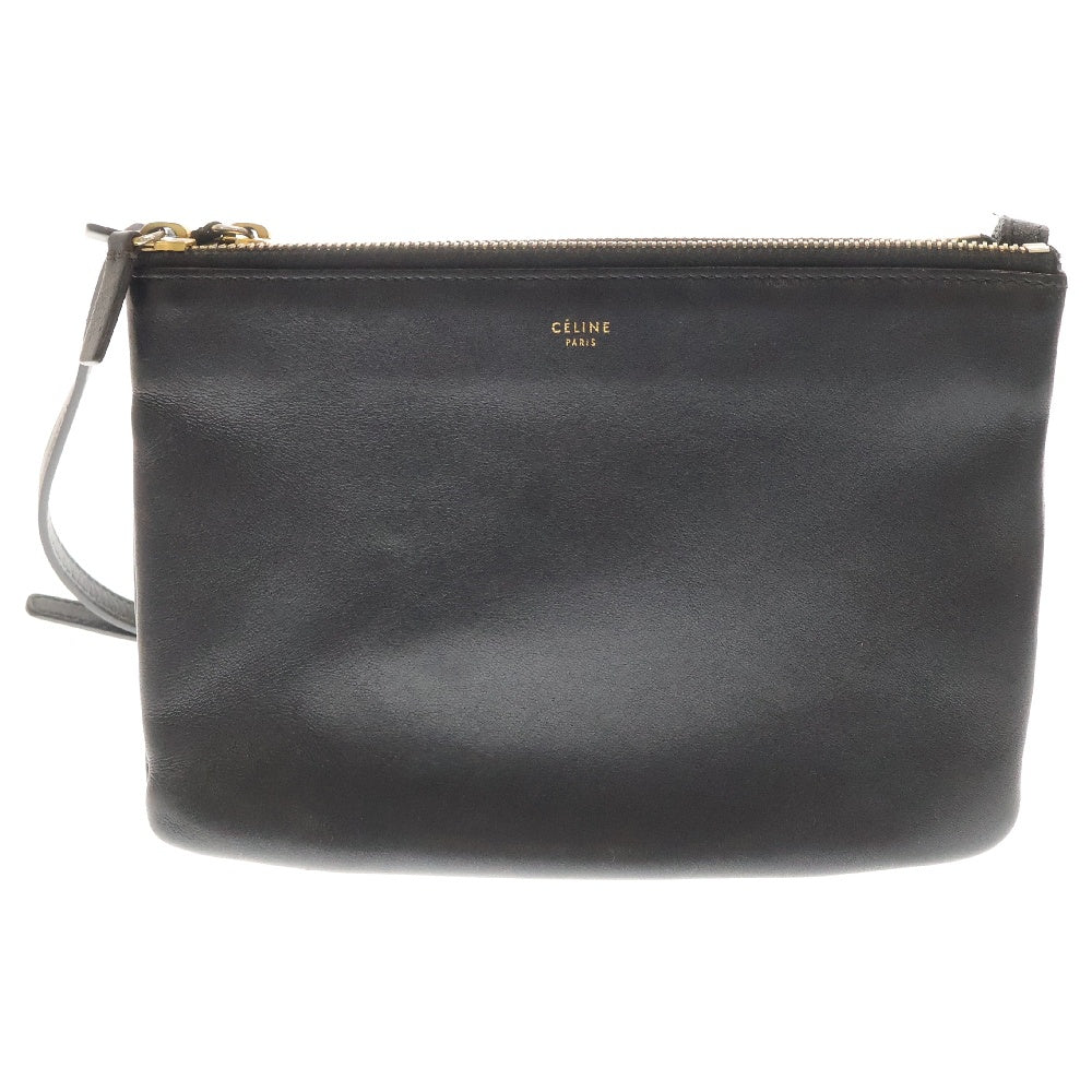 CELINE(セリーヌ) Trio Bag レザー トリオ スモール ショルダーバッグ ブラック