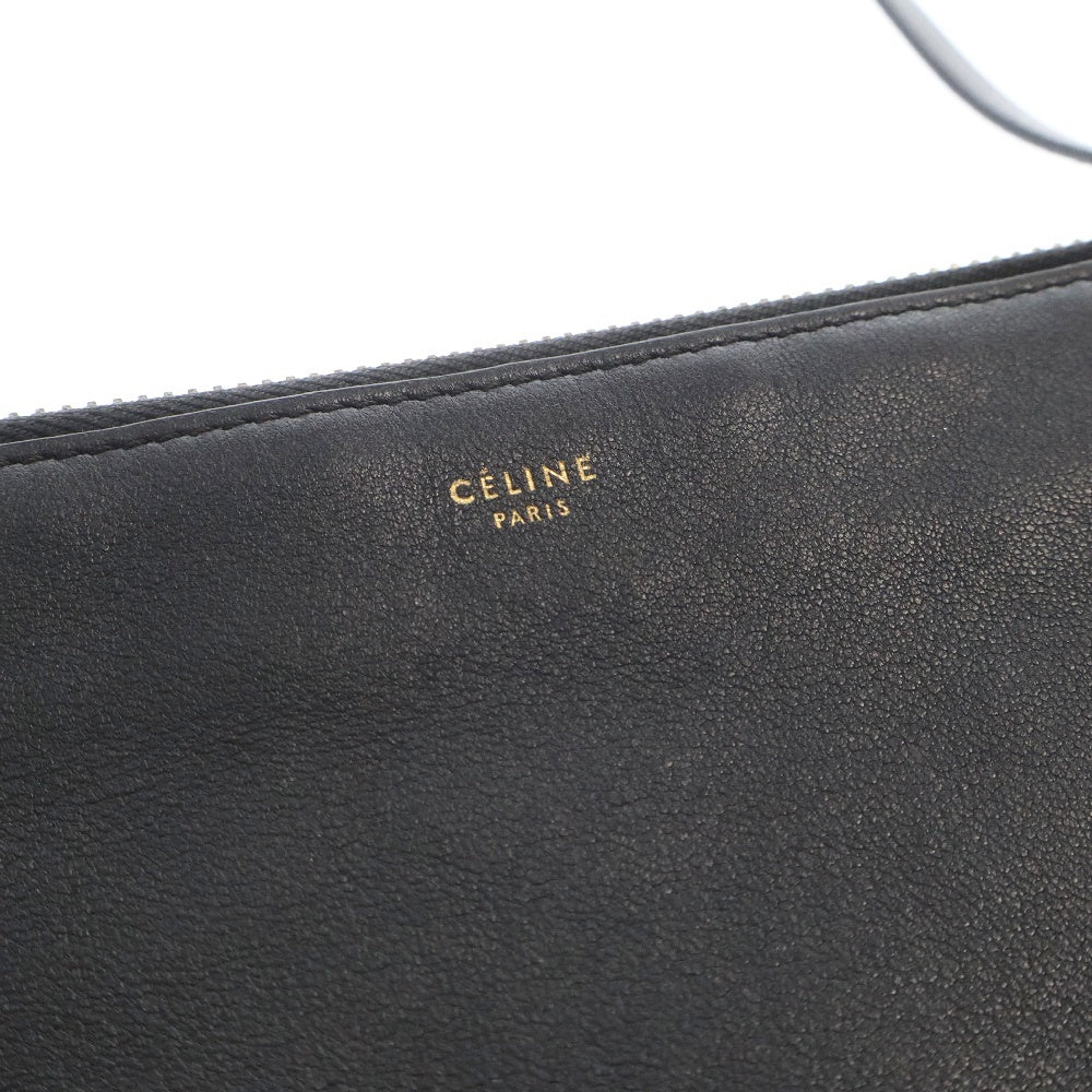 CELINE(セリーヌ) Trio Bag レザー トリオ スモール ショルダーバッグ ブラック
