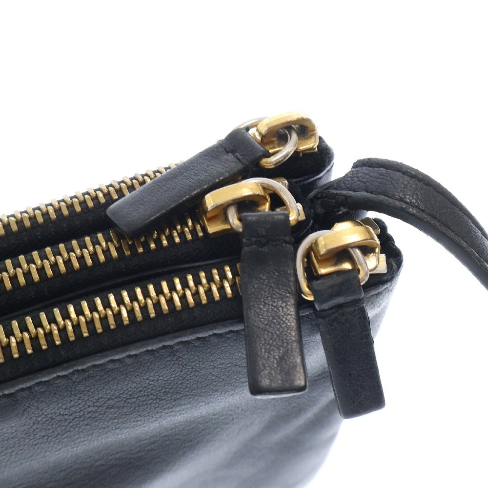CELINE(セリーヌ) Trio Bag レザー トリオ スモール ショルダーバッグ ブラック