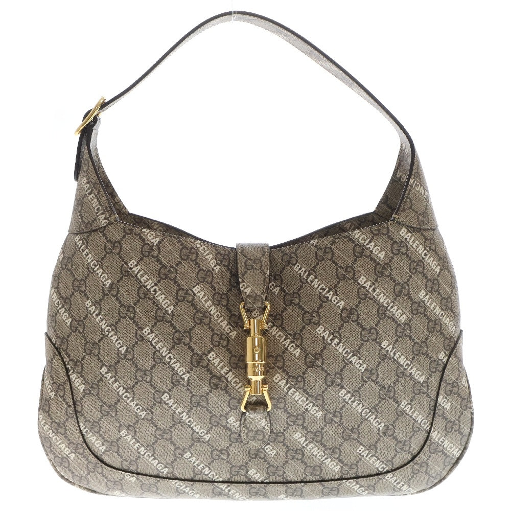 GUCCI(グッチ) ×BALENCIAGA バレンシアガ ジャッキー1961 ザ ハッカー プロジェクト PVC ショルダーバッグ ベージュ 636710