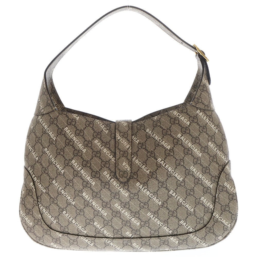 GUCCI(グッチ) ×BALENCIAGA バレンシアガ ジャッキー1961 ザ ハッカー プロジェクト PVC ショルダーバッグ ベージュ 636710