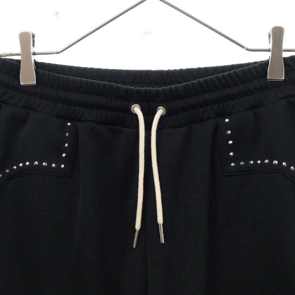 CELINE(セリーヌ) 22SS スタッズ付き ストレート ジョギングパンツ ダブルフェイス ジャージー ブラック 2Z166121O