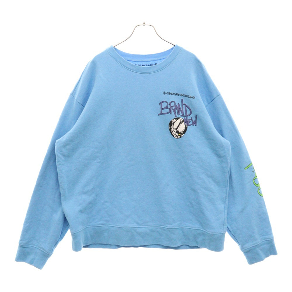 CHROME HEARTS(クロムハーツ) ×MATTY BOY BRAIN NEW U CREW マッティボーイ ブレインニュー スウェットトレーナー ブルー